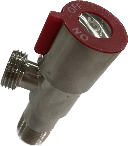 [LLR003] LLAVE DE ARRESTO 1/2" ROJO ACERO INOXIDABLE