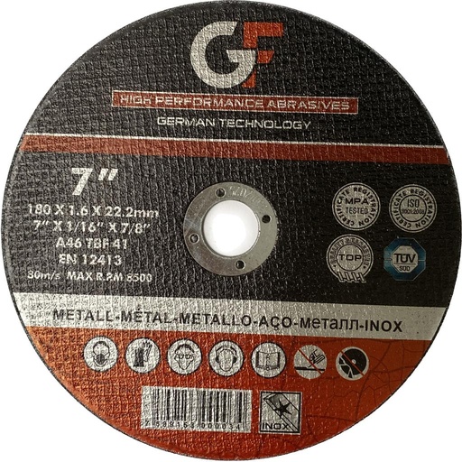 [GF-DC18016-200] DISCO DE CORTE 7"x1/16"x7/8" GF